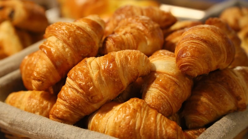 French croissants with a Turkish delight filling